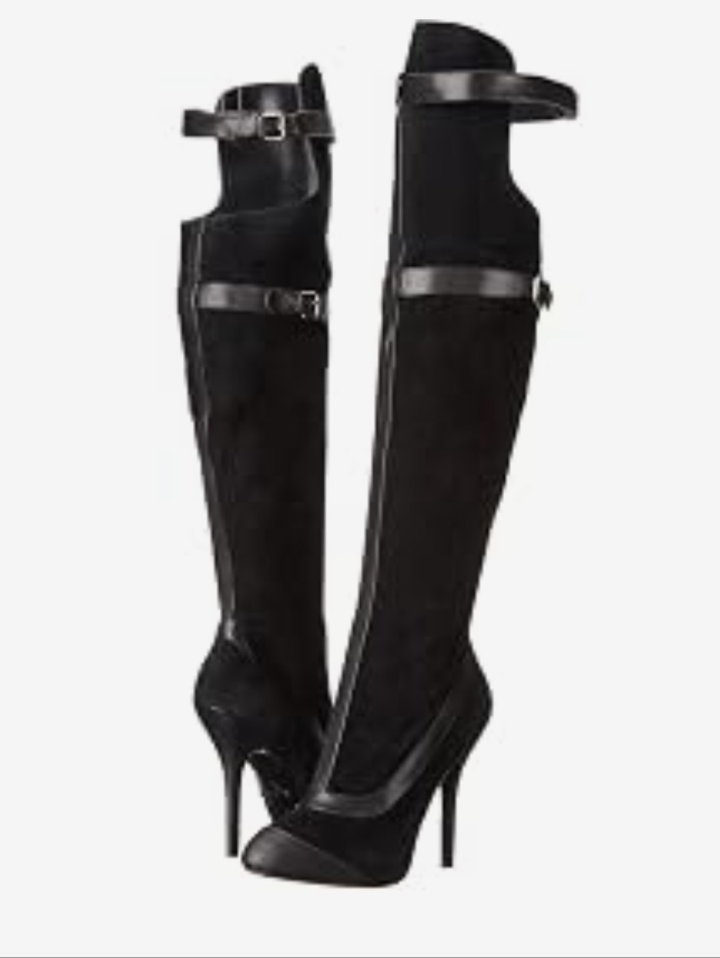 Vivienne Westwood Black Over-The-Knee Stiletto Boots With Buckle Straps